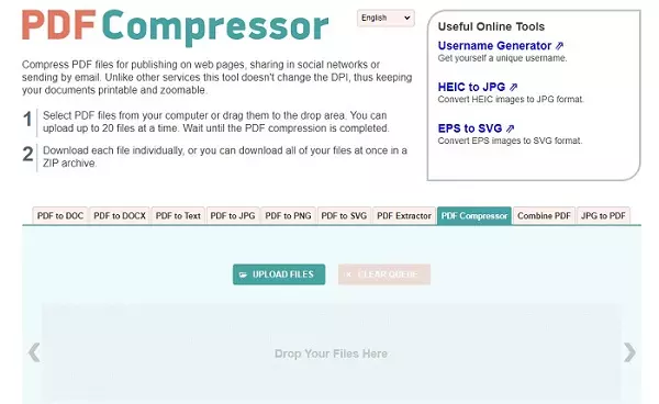 موقع PDF Compressor