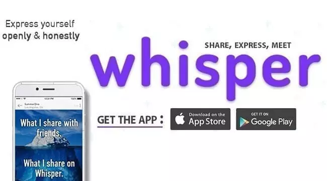 تطبيق Whisper تطبيقات الدردشة مع أشخاص لا تعرفهم