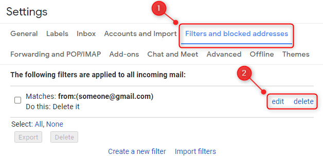 حظر رسائل البريد الإلكتروني من مرسلين معينين في Gmail 1