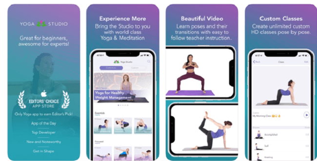 تطبيق Yoga Studio تطبيقات لممارسة رياضة اليوجا من المنزل