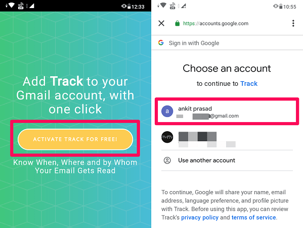 تطبيق Track-Email Tracking 1