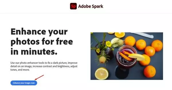 موقع Adobe Spark تحسين جودة الصور أونلاين