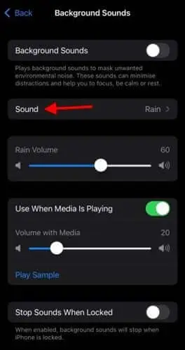 أصوات الخلفية في نظام iOS 15 3