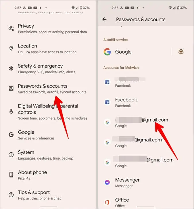 مزامنة جهات الاتصال من حساب جيميل إلى هاتف Android