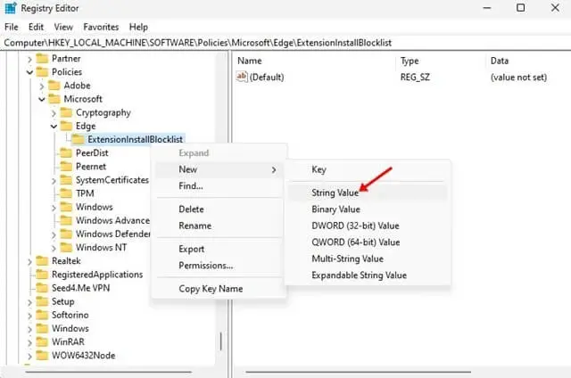 منع تثبيت الإضافات في متصفح Microsoft Edge 3