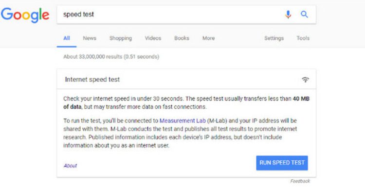 اختبار سرعة الانترنت