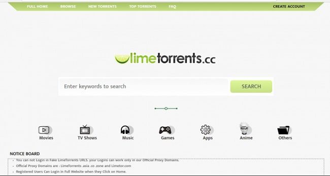 موقع limetorrents