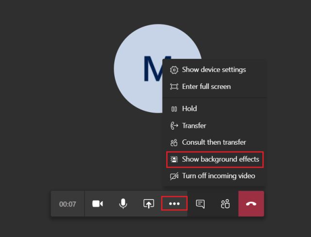 تغيير خلفية مكالمة الفيديو في برنامج Microsoft Teams 2-min