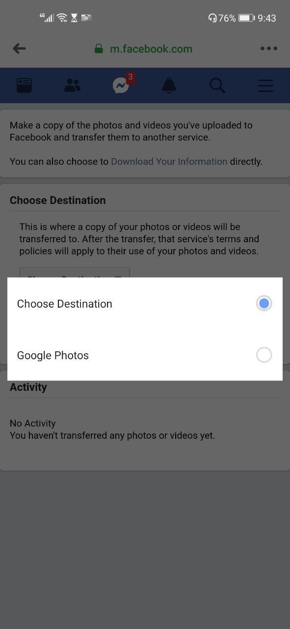 كيفية نقل صورك على Facebook إلى صور Google