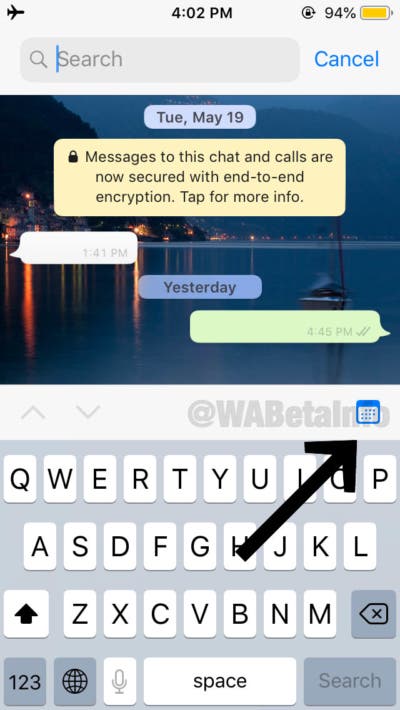 تحديث جديد لتطبيق WhatsApp يسمح لك بالبحث عن الرسائل حسب تاريخ معين
