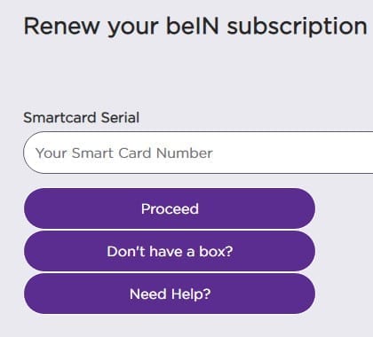 Renew your beIN subscription online