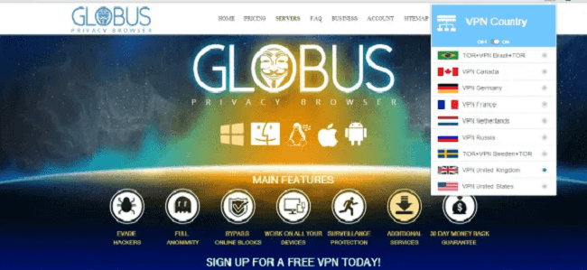 متصفح Globus VPN متصفحات ويب بميزة VPN مدمجة