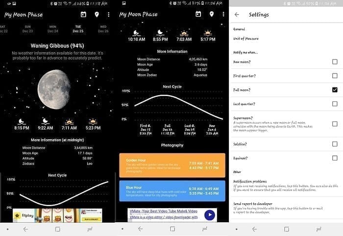 تطبيق My Moon Phase – Lunar Calendar & Full Moon Phases