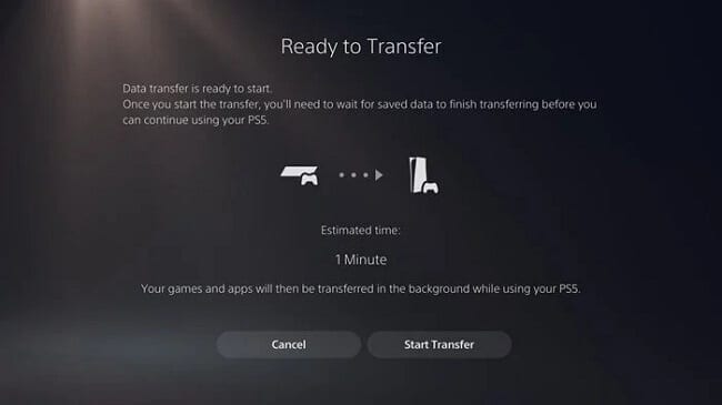 انقل البيانات من جهاز PS4 إلى جهاز PS5