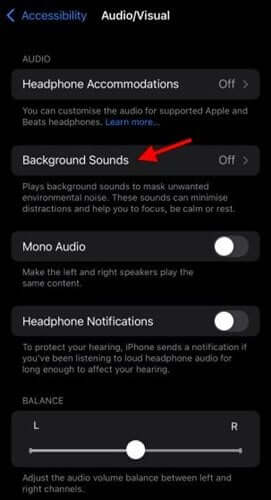 أصوات الخلفية في نظام iOS 15 2