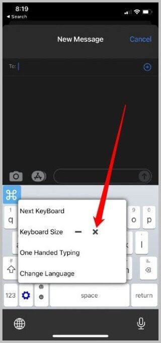 تغيير حجم لوحة مفاتيح هاتف الـ iPhone 1