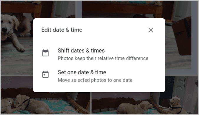 تغيير تاريخ ووقت الصور المتعددة في تطبيق الويب الخاص بصور Google 2