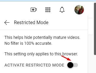 طريقة تفعيل وضع Restricted في يوتيوب للحاسوب 2