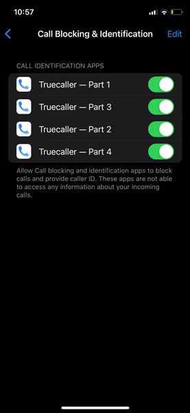 خطوات تمكين Truecaller على iPhone 1