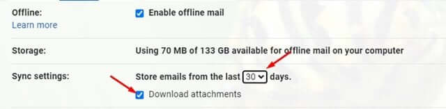 تصفح رسائل البريد الإلكتروني Gmail بدون انترنت 4