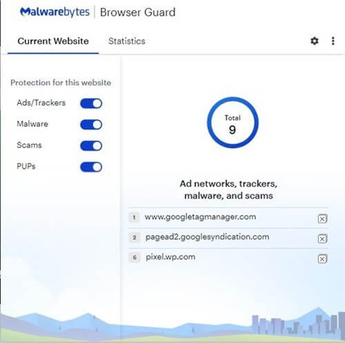 إضافة Malwarebytes Browser Guard 1