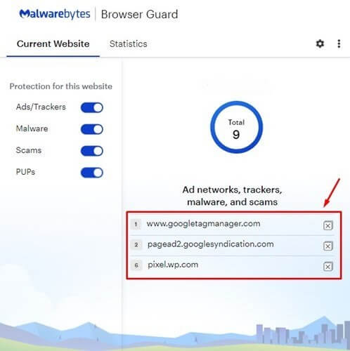 إضافة Malwarebytes Browser Guard 2
