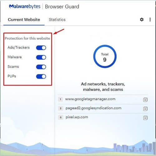 إضافة Malwarebytes Browser Guard 3
