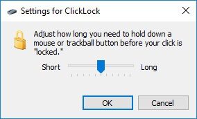 ميزة Mouse ClickLock 4