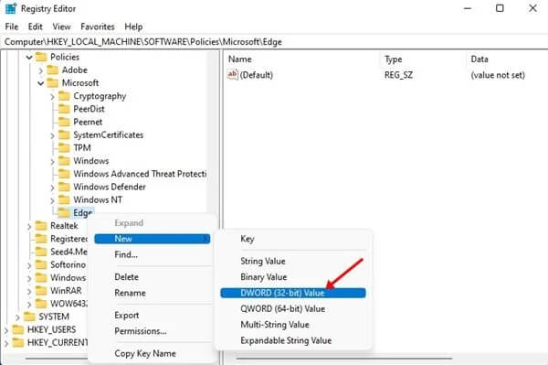 تعطيل سجل التصفح في متصفح Microsoft Edge 4