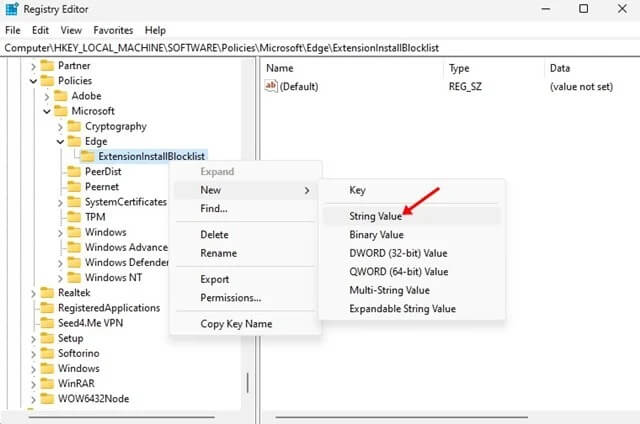 منع تثبيت الإضافات في متصفح Microsoft Edge 3