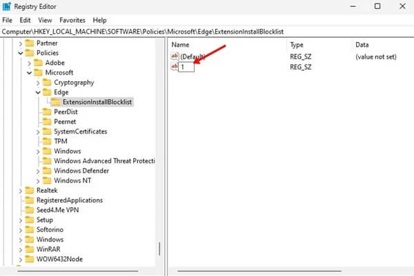 منع تثبيت الإضافات في متصفح Microsoft Edge 4