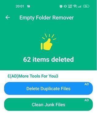 حذف الملفات الفارغة باستخدام تطبيق Empty Folder Cleaner 4