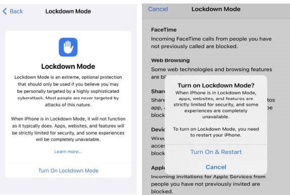 كيفية تمكين Lockdown Mode في نظام iOS 16