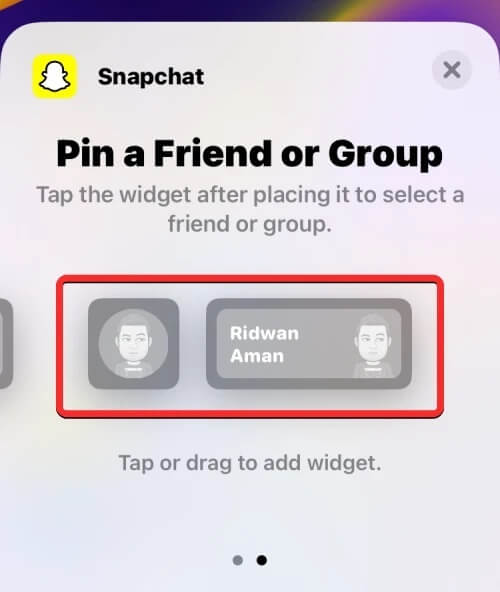 إضافة Widget خاص بتطبيق Snapchat 10
