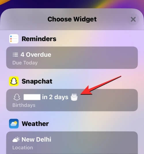 إضافة Widget خاص بتطبيق Snapchat 4