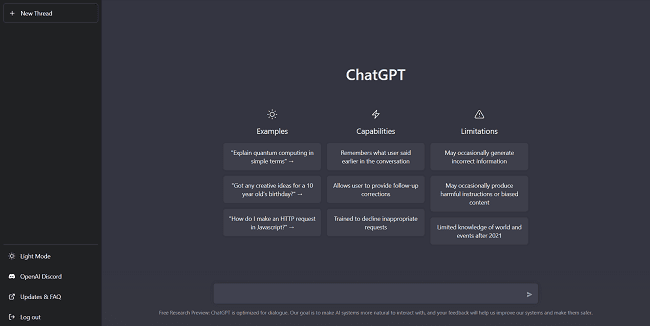روبوت الذكاء الاصطناعي ChatGPT