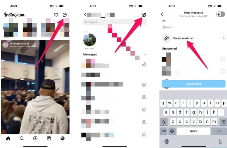 كيفية إنشاء محادثة Ai في تطبيق Instagram