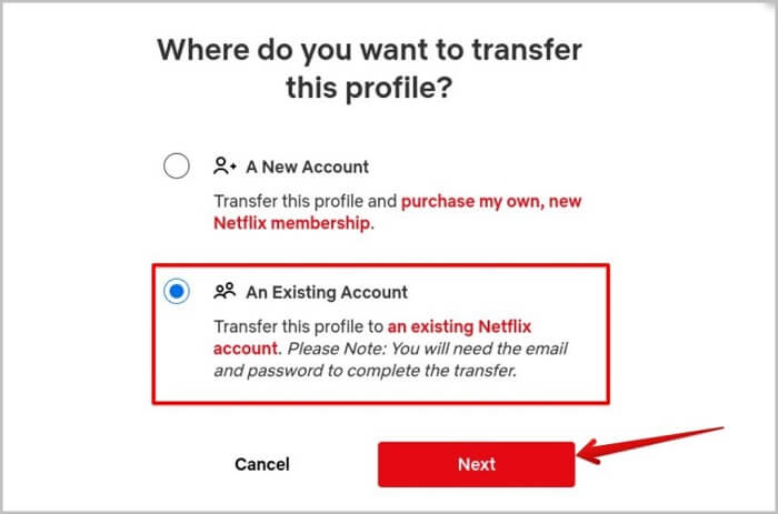 كيفية نقل ملف حساب Netflix